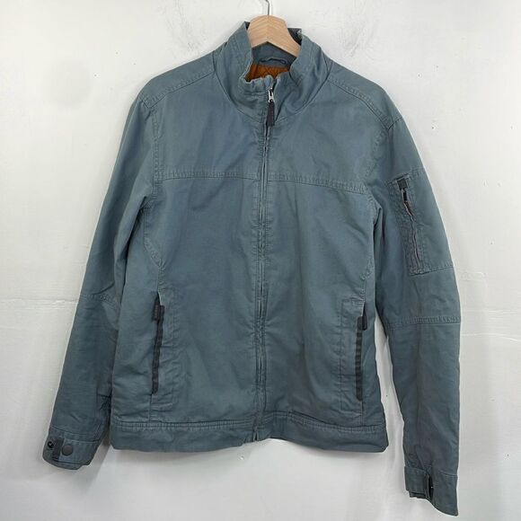 Prana Jacket Men's Small Bronson Quilted Lined Full Zip Blue size Medium - Picture 1 of 15